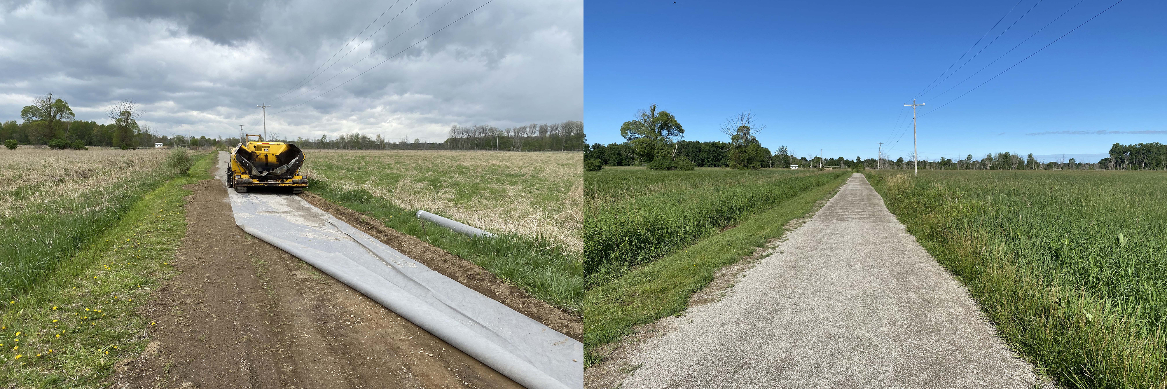 Before and after phase 1 Corey Marsh trail